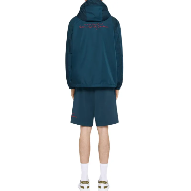 Givenchy x Tomo Campbell Givenchy Logo Trench Coat Men's Gasoline Blue-2