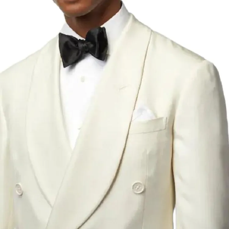Polo Ralph Lauren Kent Handmade Silk Dinner Jacket Business Suit Men's White-4