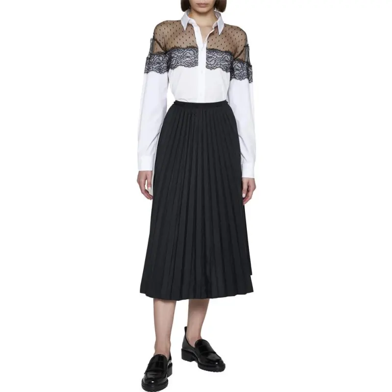 RED VALENTINO FW23 Casual Long Skirt Women's Black-1