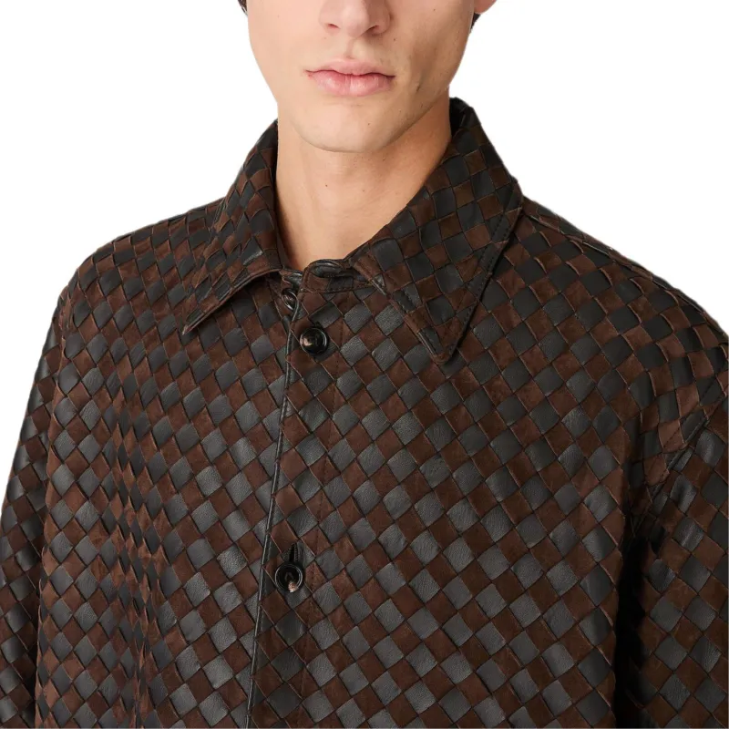 Bottega Veneta SS25 Leather Jacket Men's Tobacco-3