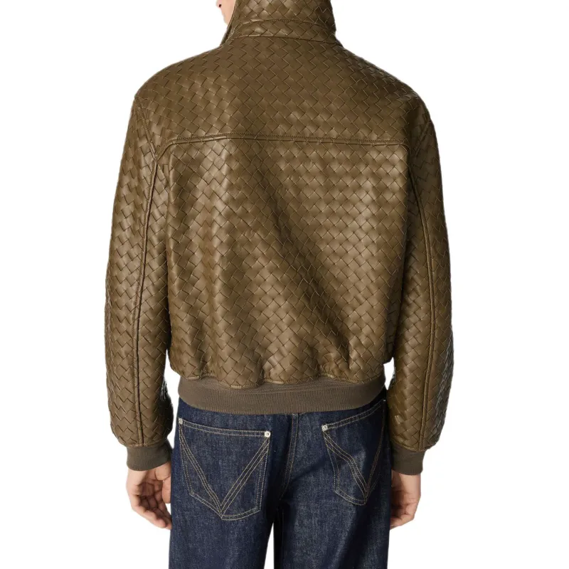 Bottega Veneta SS25 Leather Jacket Men's Green-1