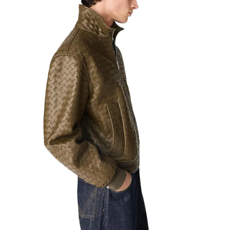 Bottega Veneta SS25 Leather Jacket Men's Green-2