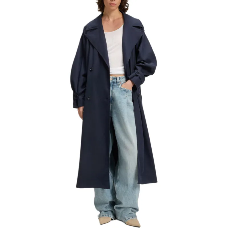 HUGO BOSS Trench Coat Women's Dark Blue-2