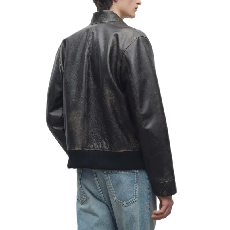 THE ROW Leather Jacket Men's Black-3