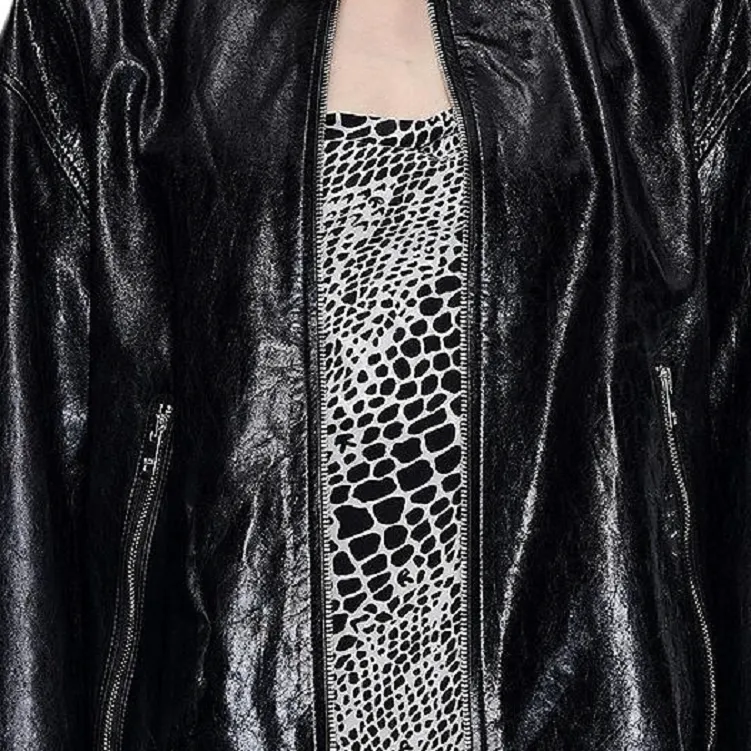 KARL LAGERFELD SS25 Leather Jacket Women's Black-7