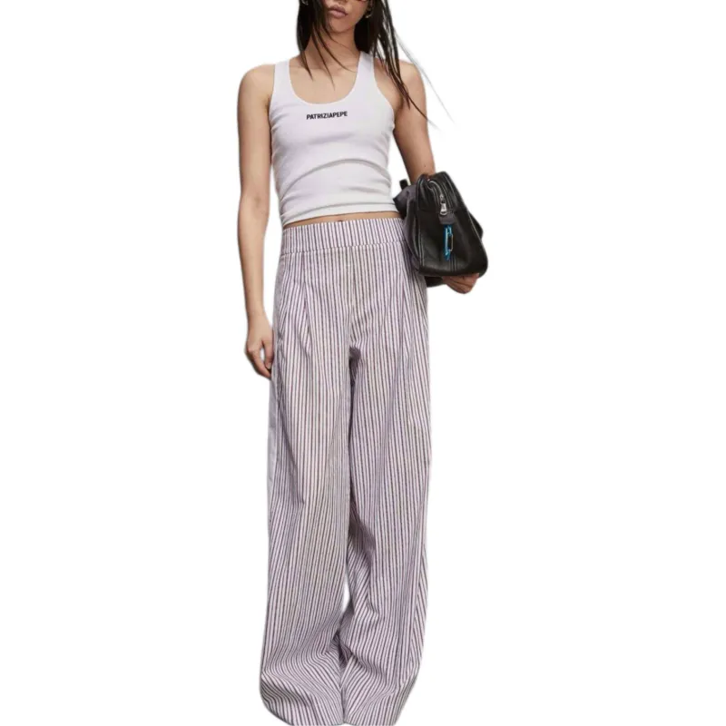 Patrizia Pepe Striped Poplin Palazzo Trousers-1