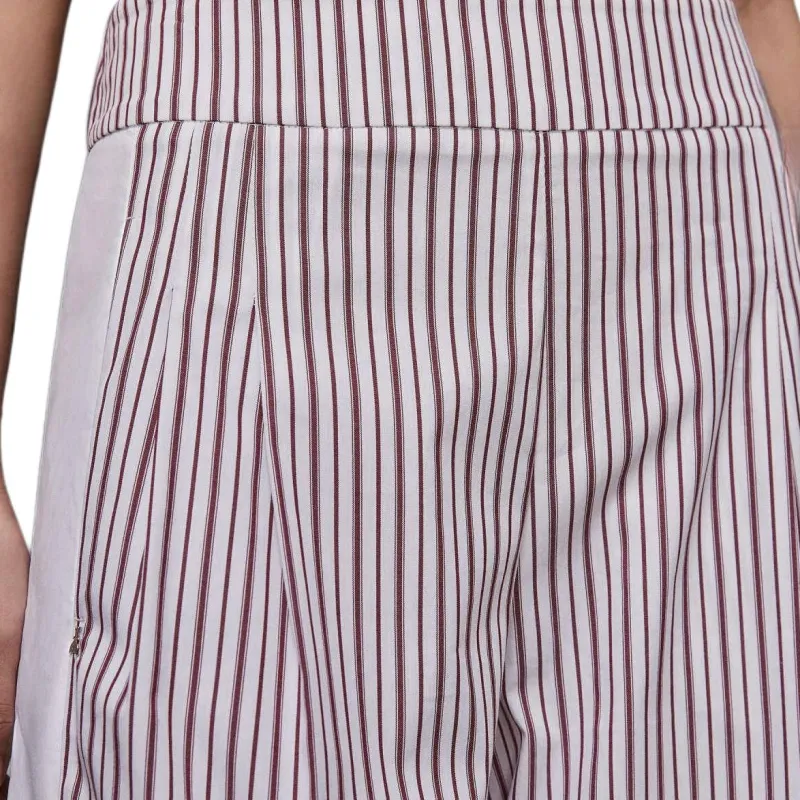 Patrizia Pepe Striped Poplin Palazzo Trousers-5