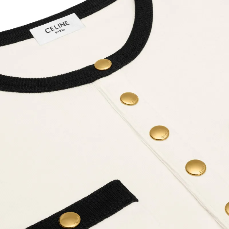 CELINE Regular T Shirt Women's Black White-3