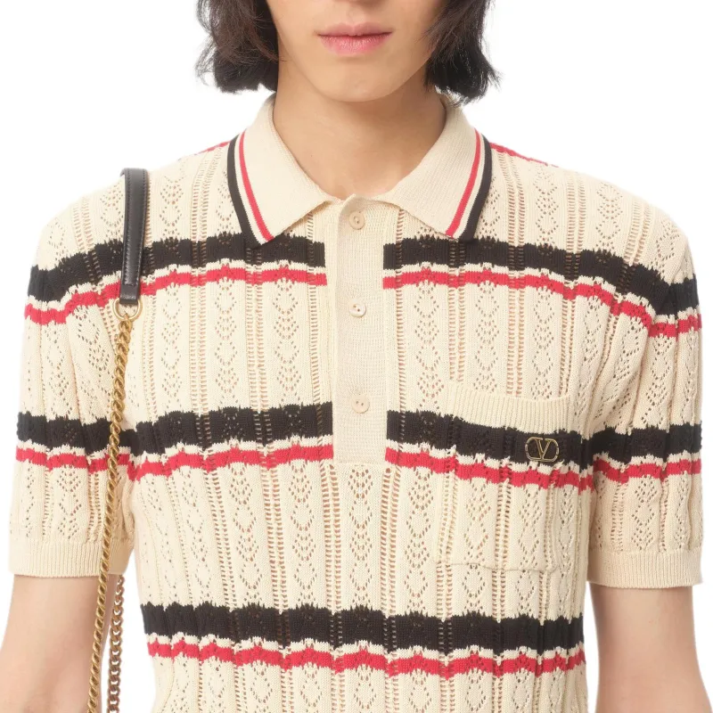 Valentino SS25 Polo Shirt Men's Butters White-5