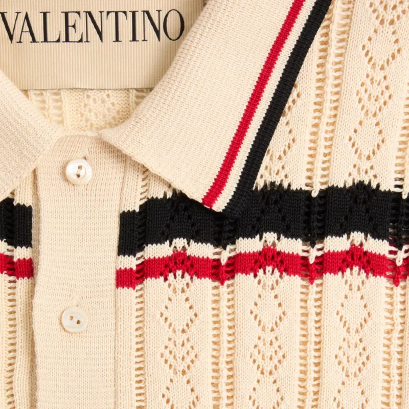 Valentino SS25 Polo Shirt Men's Butters White-6