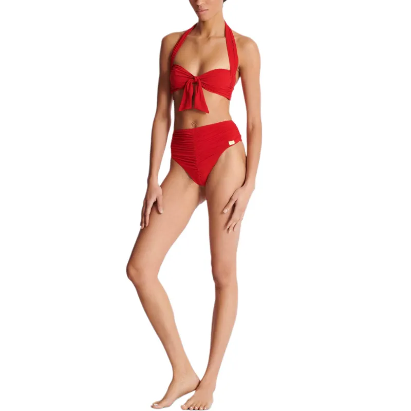 BALMAIN SS25 Two Piece Swimsuit Women's Red-4