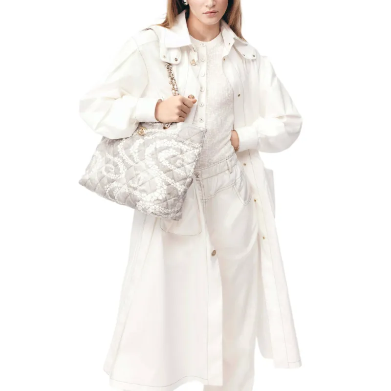 CHANEL Trench Coat Women's White-1