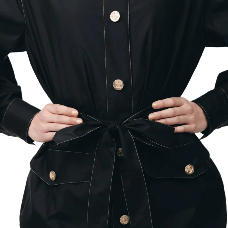 CHANEL Trench Coat Women's Black-2