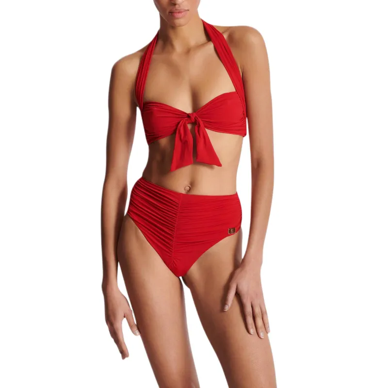 BALMAIN SS25 Two Piece Swimsuit Women's Red-2