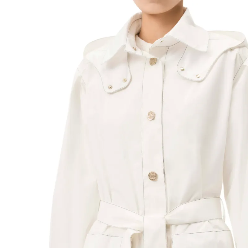 CHANEL Trench Coat Women's White-2