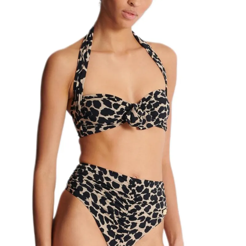 BALMAIN SS25 Two Piece Swimsuit Women's Leopard Print-4