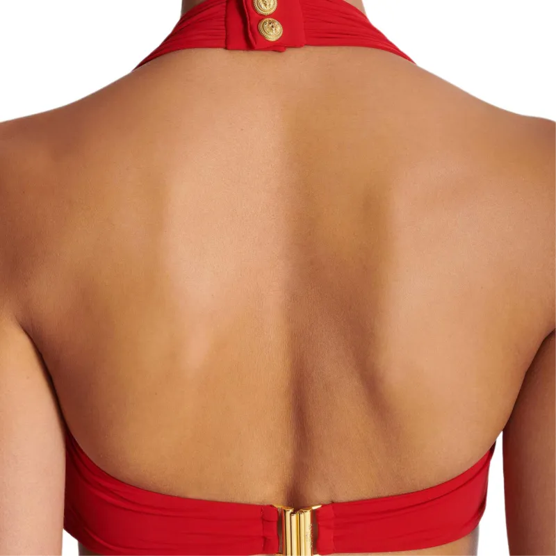 BALMAIN SS25 Two Piece Swimsuit Women's Red-6