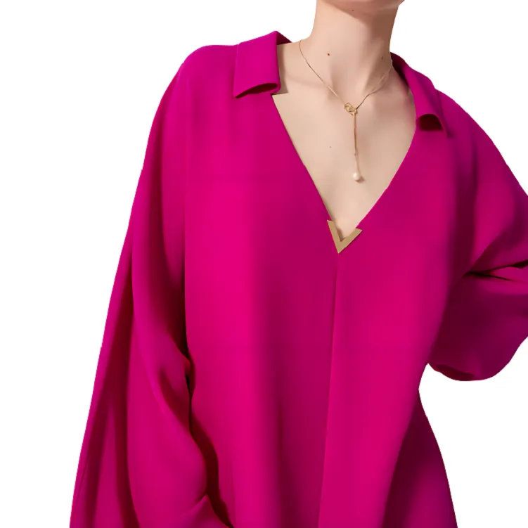 Valentino Long Sleeved Dress Women's Fuchsia-4