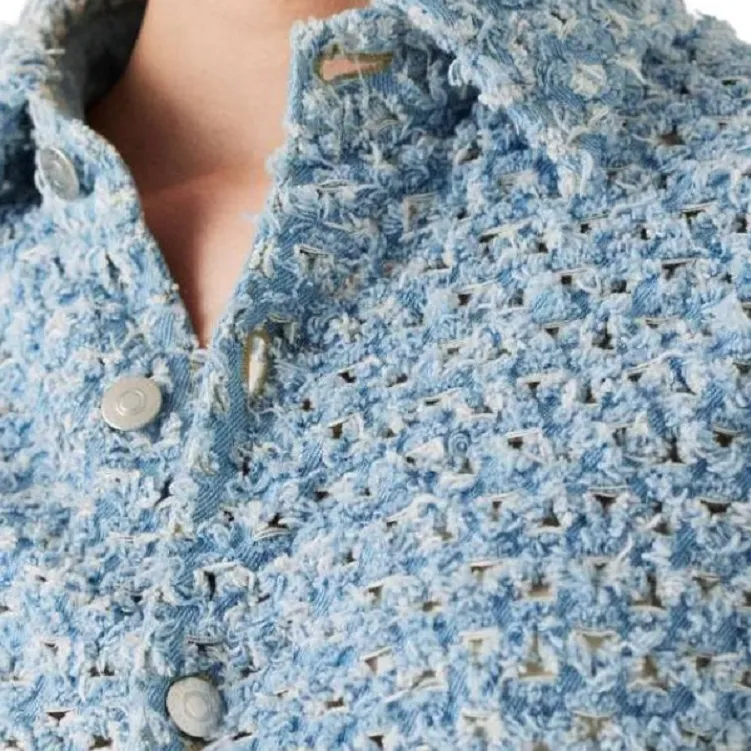 Stella McCartney Oversized Denim Bouclé Shirt-4