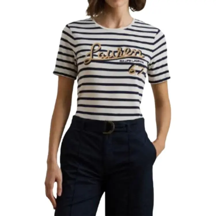 LAUREN RALPH LAUREN Logo Striped Jersey T Shirt-2
