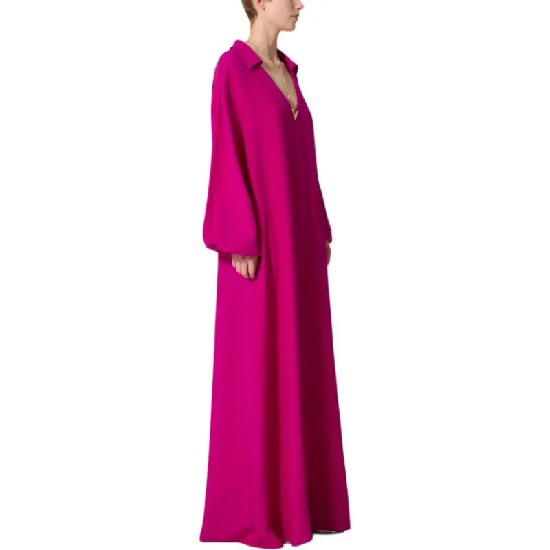 Valentino Long Sleeved Dress Women's Fuchsia-3