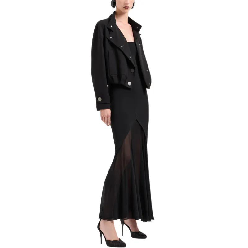 GIORGIO ARMANI Viscose Jersey Interlock Long Dress-4