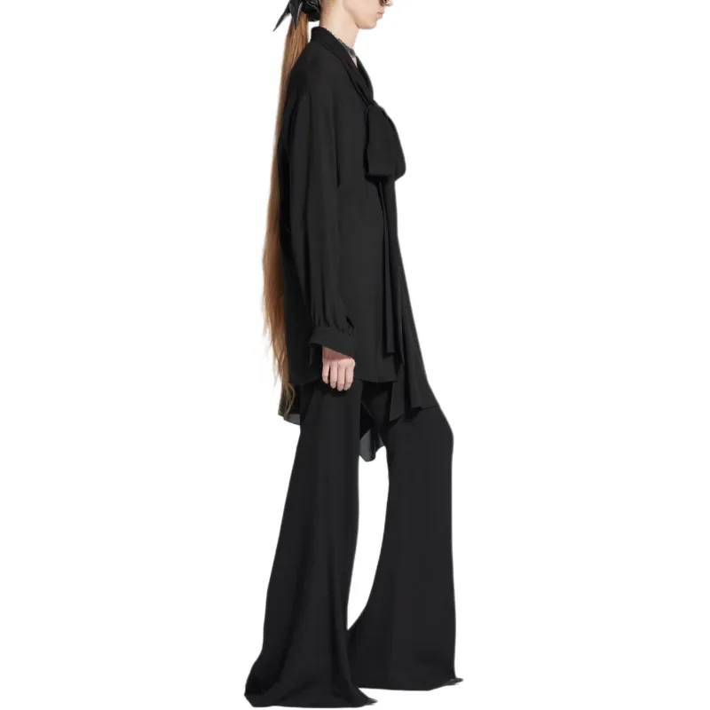 Balenciaga Shirt Loose Fit Women's Black-4