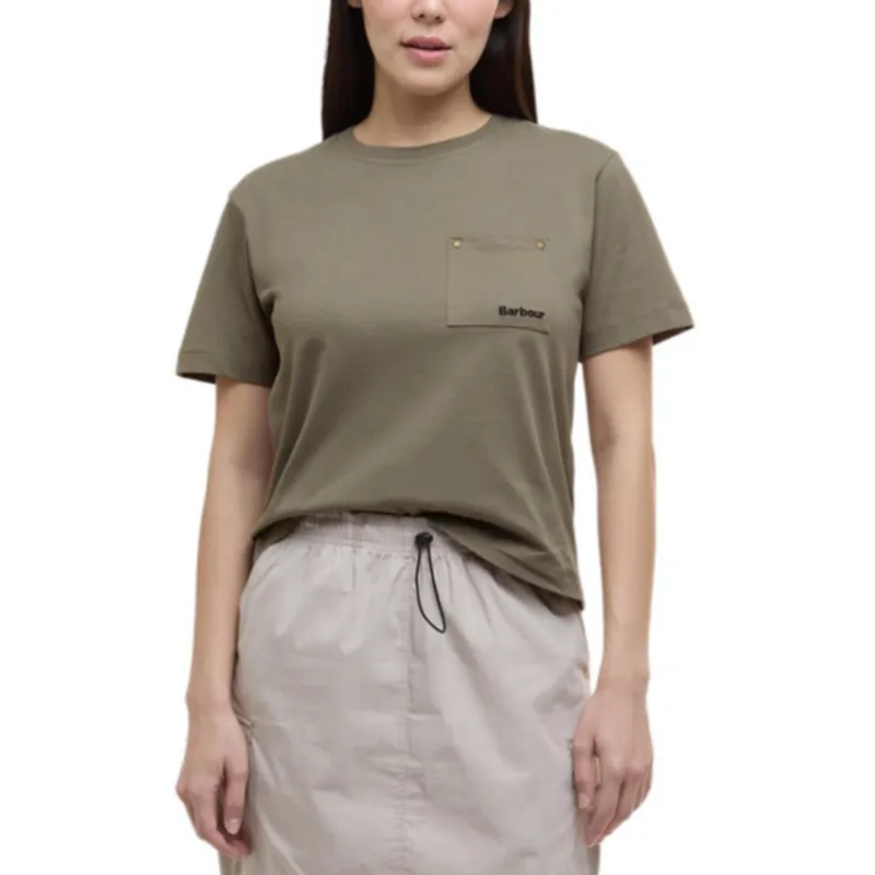 BARBOUR SS25 Regular T Shirt Women's Gray Green-1