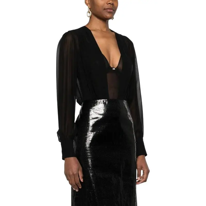 Elisabetta Franchi Silk Georgette Bodysuit-3