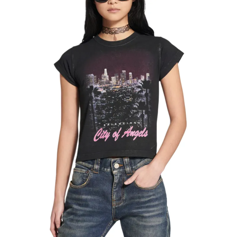 Balenciaga T Shirt Women's Black Slim Fit-2