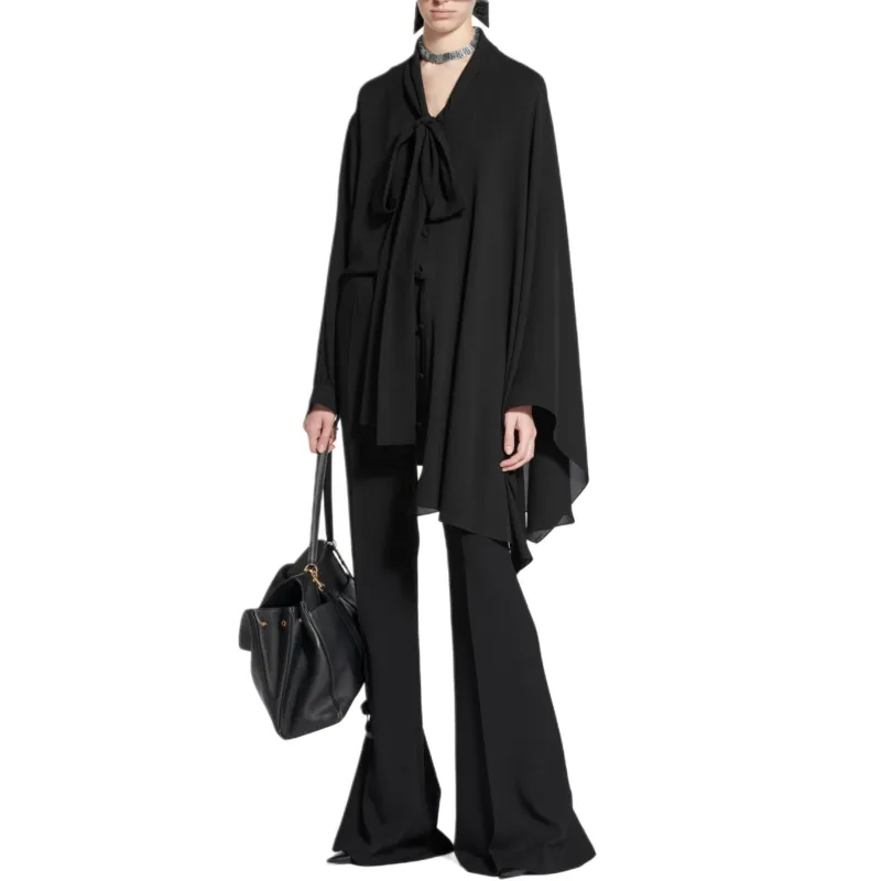 Balenciaga Shirt Loose Fit Women's Black-2