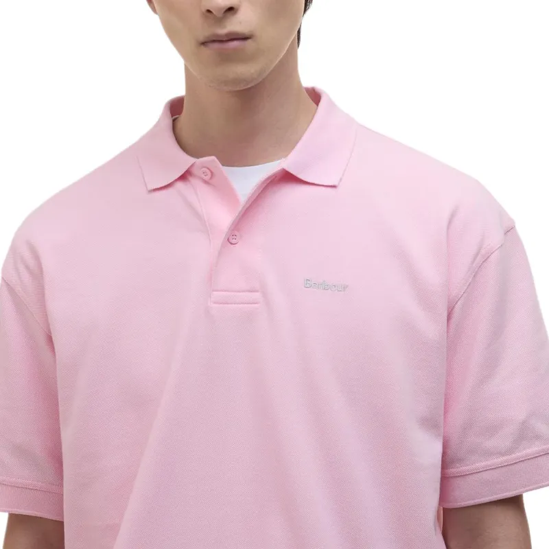 BARBOUR SS25 Polo Shirt Unisex Light Pink-5