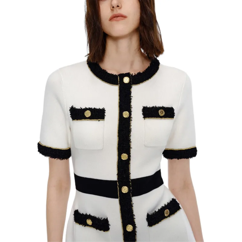 KARL LAGERFELD SS25 Short Sleeved Dress Women's White-6