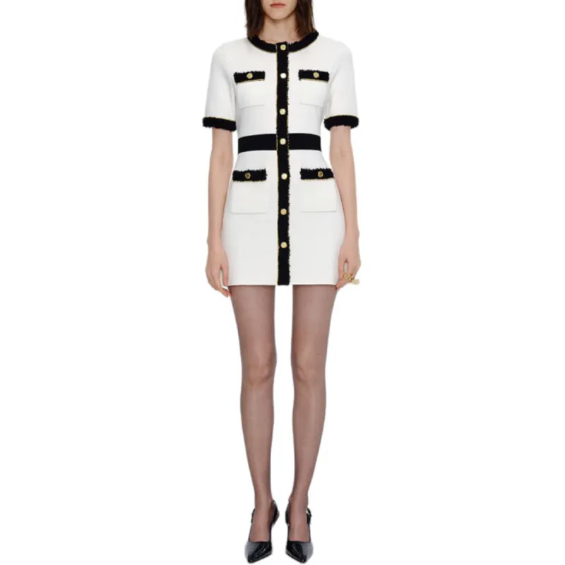 KARL LAGERFELD SS25 Short Sleeved Dress Women's White-1