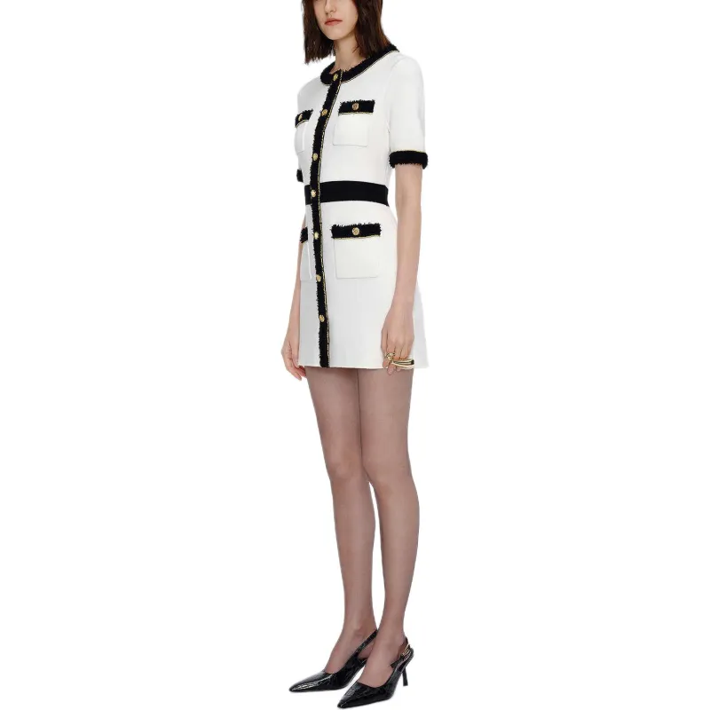 KARL LAGERFELD SS25 Short Sleeved Dress Women's White-5