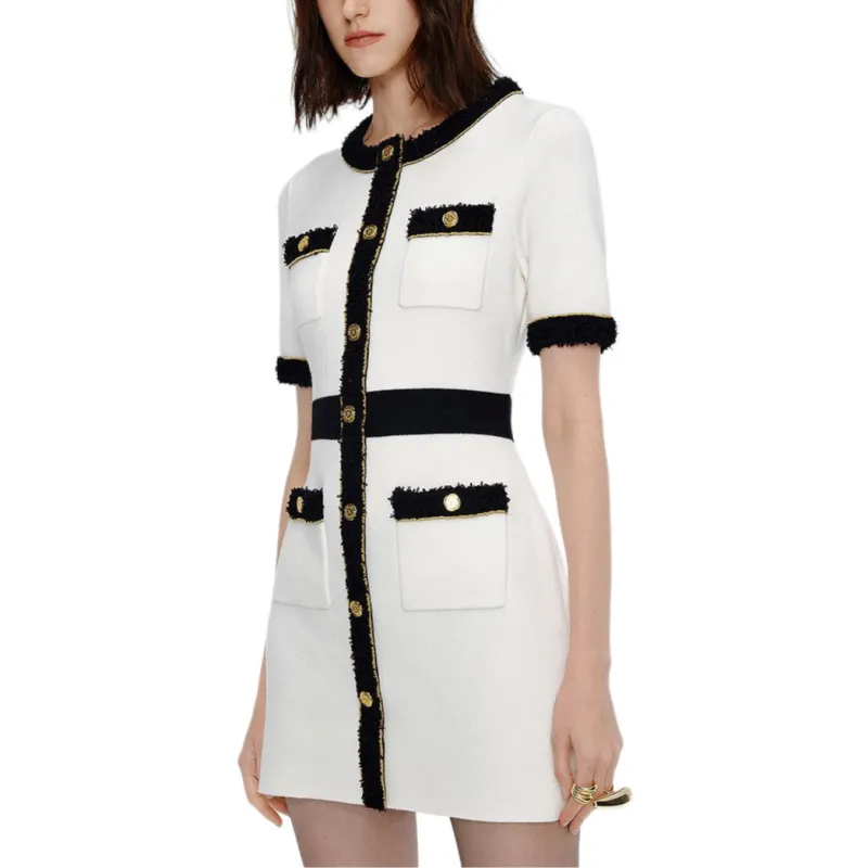 KARL LAGERFELD SS25 Short Sleeved Dress Women's White-4