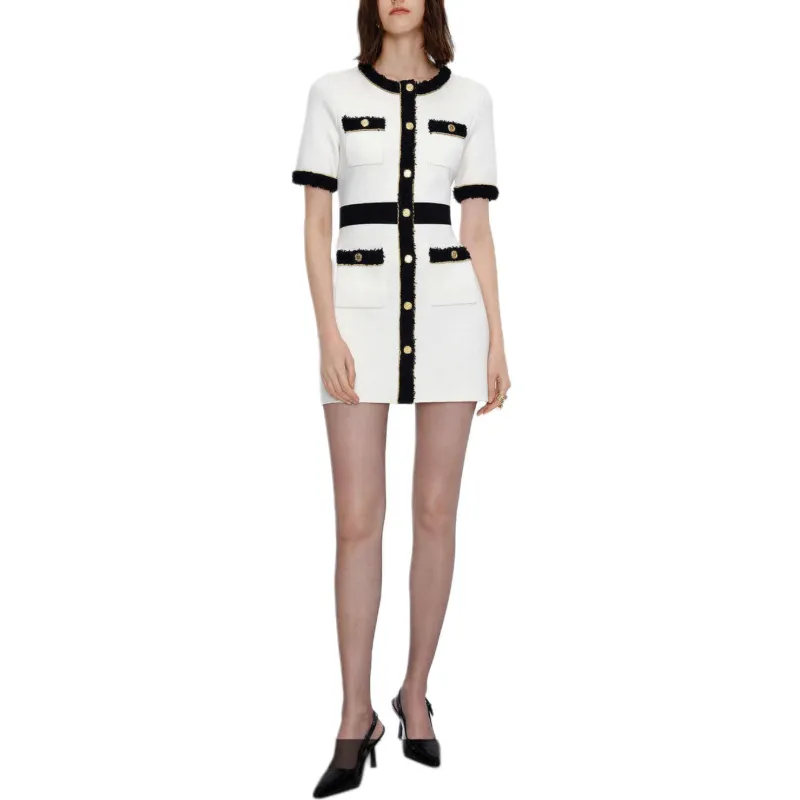 KARL LAGERFELD SS25 Short Sleeved Dress Women's White-2