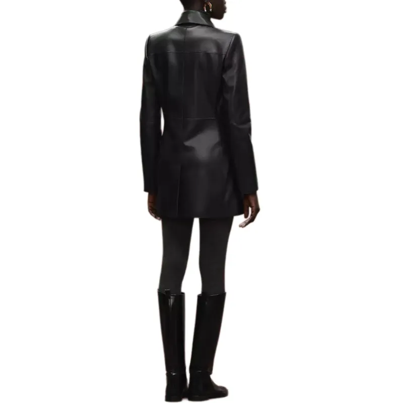 HERMES FW25 Leather Jacket Women's Black-2