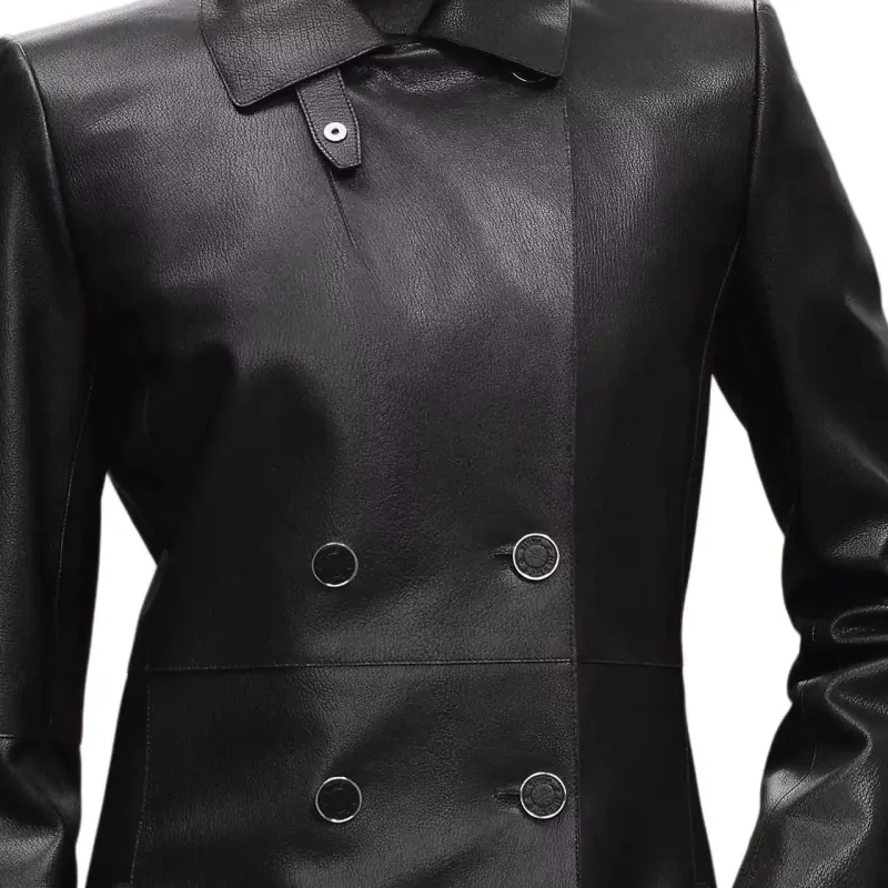 HERMES FW25 Leather Jacket Women's Black-4