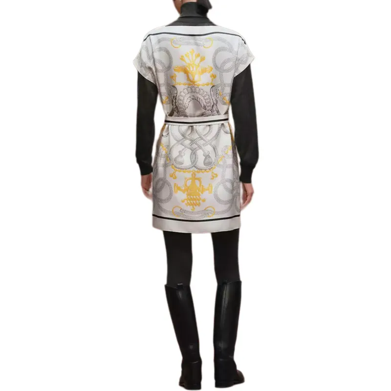 HERMES FW25 Short Sleeved Dress Women's Pearl White-2