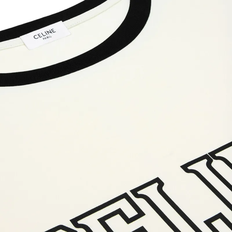 CELINE T Shirt Men's Black White-3