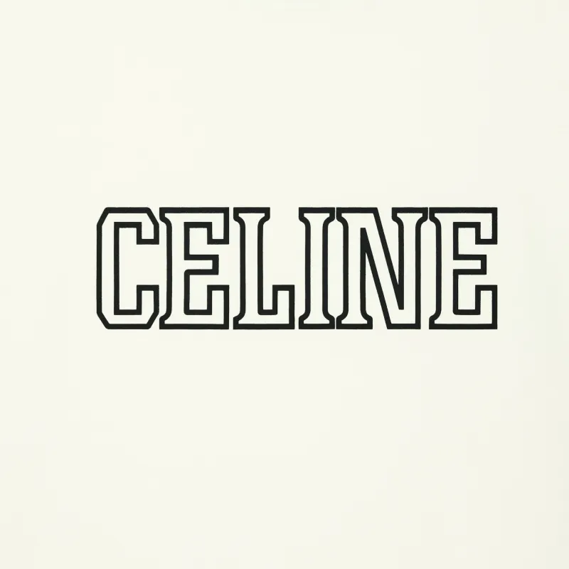 CELINE T Shirt Men's Black White-2