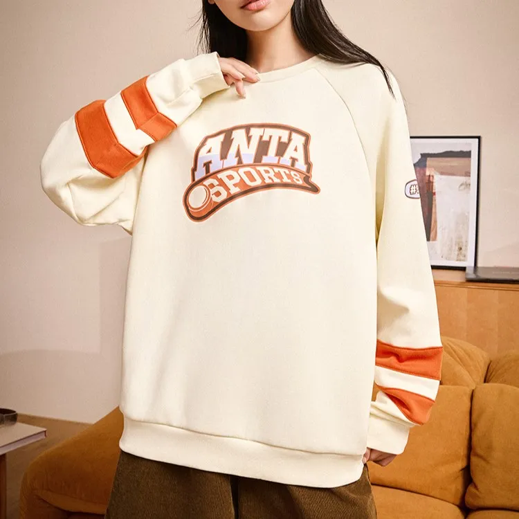 Anta Life Collection Sports Life Collection Sweatshirt Women's Light Cloud White-2