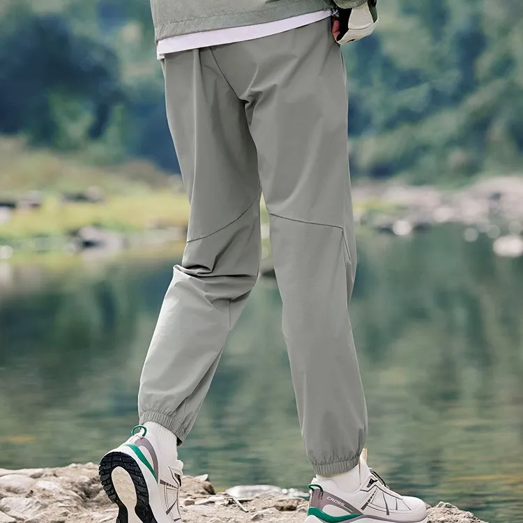 QIAODAN Men's Training Series Knitted Sweatpants Men's Hazelnut Gray-2