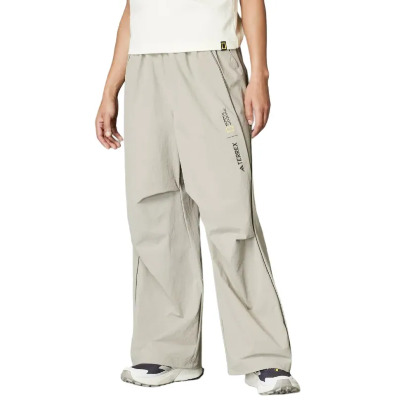 Adidas x NATIONAL GEOGRAPHIC Knitted Sports Pants Women's Light Sesame Gray Brown-2