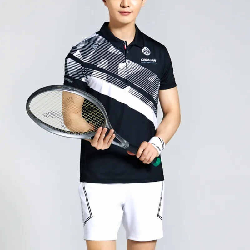 CORALIAN Polo Shirt Men's Black/White-2