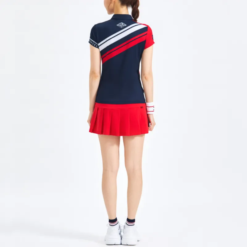 CORALIAN Polo Shirt Women's Red/Marine Blue/White-4