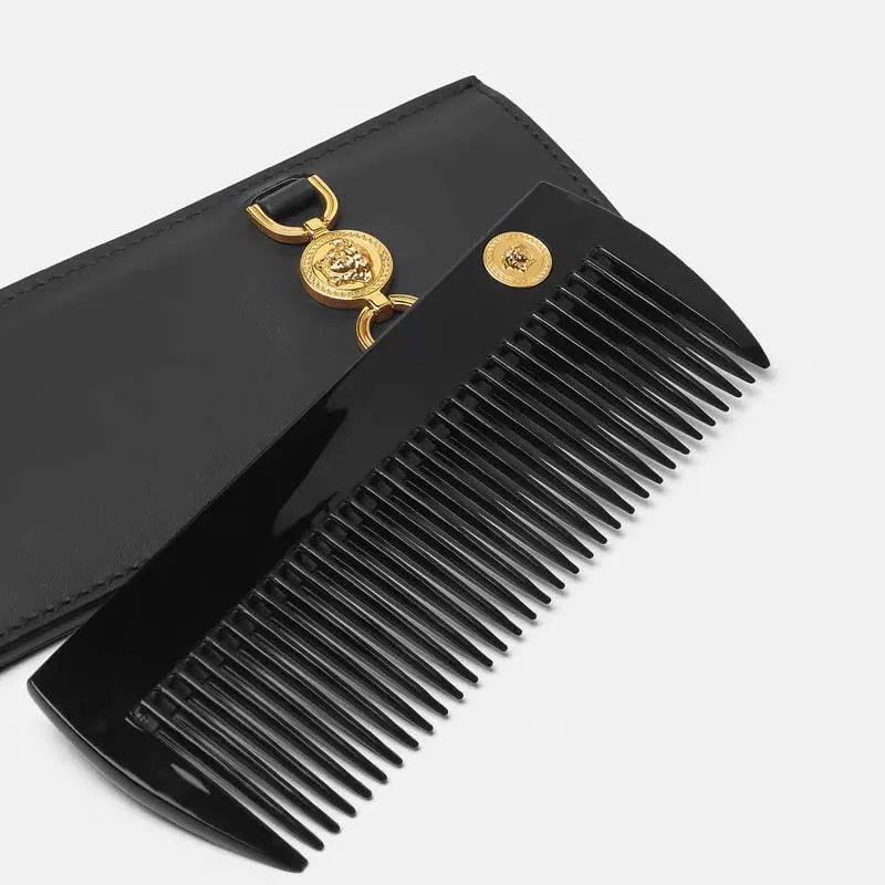 FANSIZHE Smooth Leather Shell Comb Portable Hair Care-3