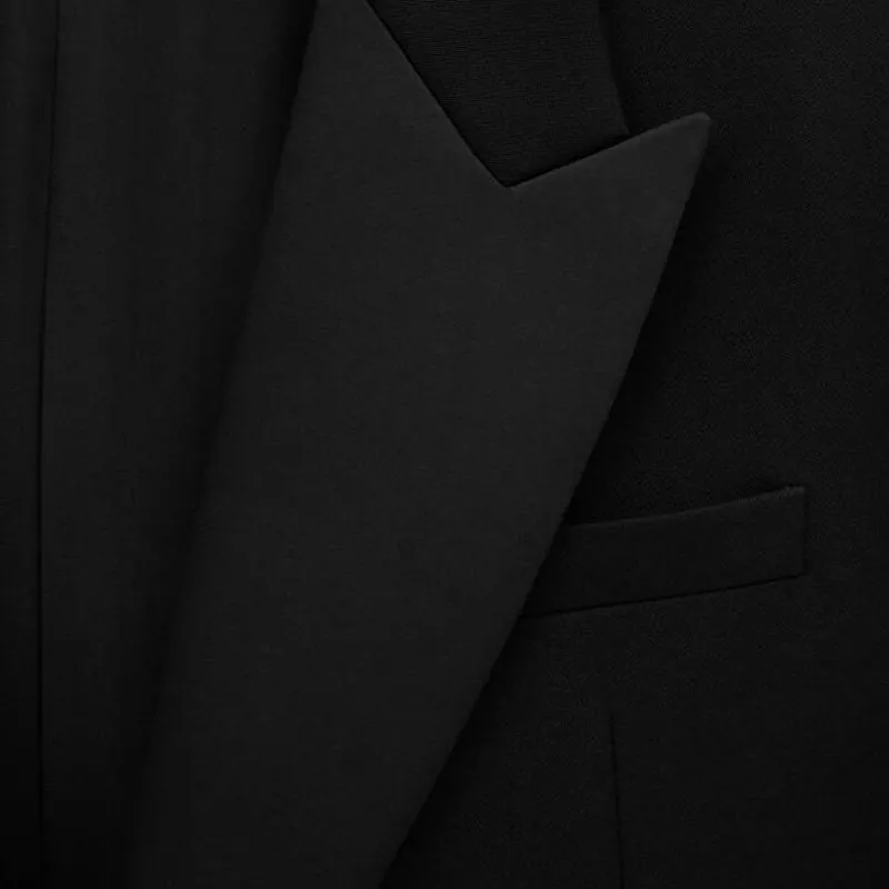 SAINT LAURENT Single Breasted Tuxedo Blazer-1