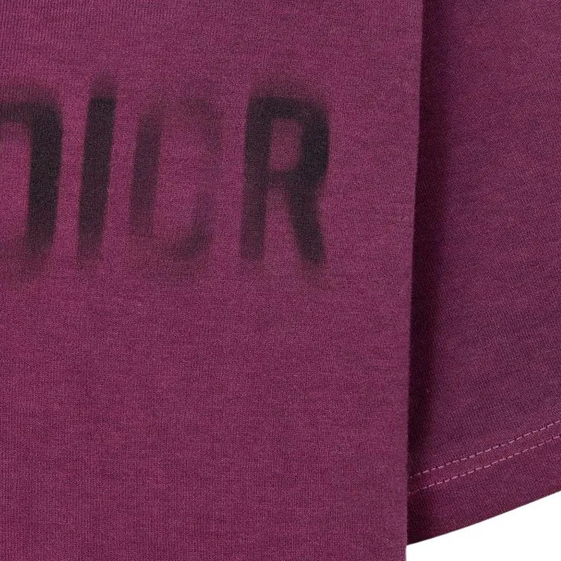 DIOR T Shirt Women's Dark Purple Red-5